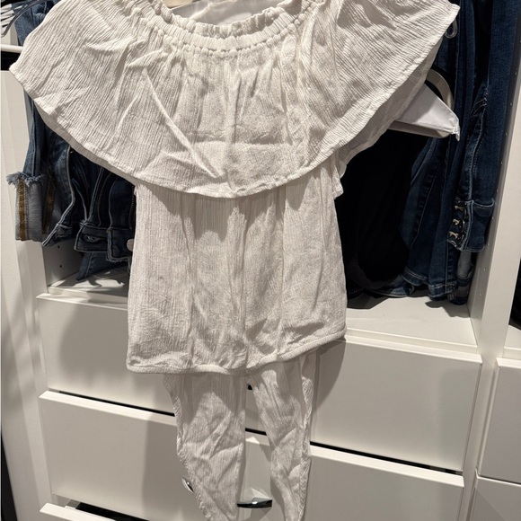 Express White Ruffled Tie in the front Top - Picture 3 of 3